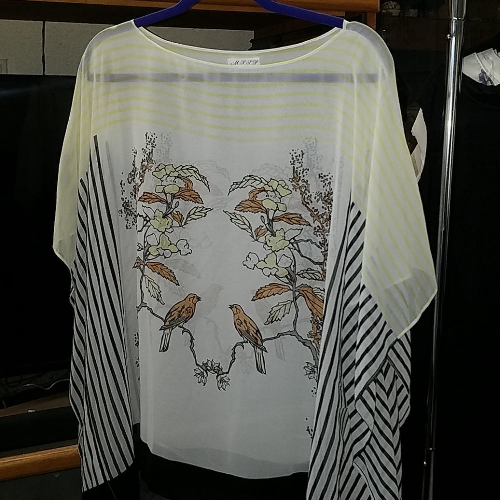 Sheer poncho top